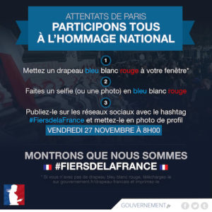 Attentats de Paris : le gouvernement invite à publier des selfies sur les réseaux sociaux avec le drapeau français