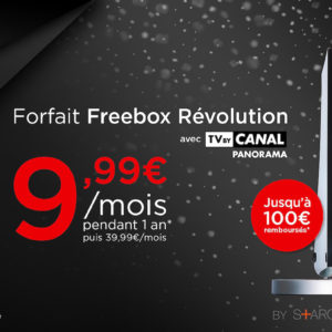 #Promo Free : la Freebox Révolution + TV by Canal à 9,99¬/mois pendant un an