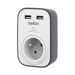 image produit Belkin - BSV103ca - SurgeCube - Prise Murale Parafoudre avec 2 Ports USB Intégrés (Protection jusqu'à 306 joules)