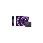 image produit NZXT Lot de 3 Ventilateurs RGB Duo F120-120 mm - Double Face - avec contrôleur RVB - 20 LED adressables Individuellement - Flux d'air équilibré et Pression Statique - Roulement Dynamique Fluide -