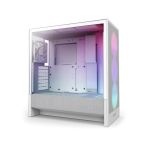 image produit NZXT H5 Flow RGB - Boîtier de PC Gaming Compact Moyen Tour ATX - Flux d'air élevé - F360 RGBCore (CV) Inclus - Support de radiateur Avant 360 mm - Blanc