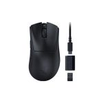 image produit Razer DeathAdder V3 HyperSpeed - Souris e-Sport Gaming Ergonomique sans Fil Ultra légère avec 26K DPI (55g léger, revêtement Soft-Touch, 100 Heures d'autonomie, HyperSpeed avec 8K Hz) Noir - livrable en France