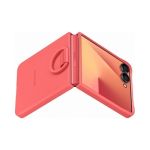 image produit Samsung EF-PF766 - Coque de Protection en Silicone avec Anneau de Support pour Smartphone Galaxy Z Flip7 - Résistante aux Chocs - Fine et adhérente - Rouge