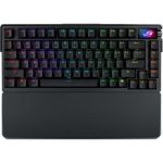 image produit ASUS ROG Azoth Extreme - Clavier Gaming Custom 75%, châssis en Aluminium, Plaque de positionnement en Fibre de Carbone, Amortissement à Trois Couches, écran Tactile OLED, switches ROG NX Snow, AZERTY