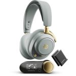 image produit SteelSeries Arctis Nova Elite -Sage&Gold- Casque Gaming sans Fil- 96 kHz / 24 Bits - Haut-parleurs en Fibre de Carbone -ANC- Réduction du Bruit par IA - Appli - 2,4GHz+Bluetooth -OmniPlay PC+PS+Xbox