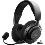 image produit SteelSeries Casque Arctis Nova 3P Wireless - Appli Mobile Companion - Batterie 40h - Haut-parleurs magnétiques en néodyme - 2,4 GHz/Bluetooth - Micro détachable - PS5, PS4, PC, Switch, Mobile -Noir