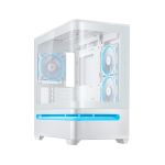 image produit ASUS Prime AP202 ARGB (Blanc) – Boîtier PC mATX (Verre incurvé trempé, Prend en Charge Les Cartes Graphiques jusqu'à 420 mm, radiateurs de 360 ​​mm de Long, 3 Ventilateurs ARGB intégrés)