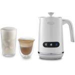 image produit De'Longhi LatteMix EMF3.W Mousseur à lait électrique pour lait chaud & froid & alternatives végétales Nettoyage facile Couvercle transparent 3 boutons 250 ml Blanc
