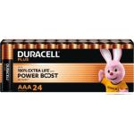 image produit DURACELL Plus Piles AAA (Lot de 24) – Piles Alcalines 1,5 V–Durent jusqu’à 100 % plus longtemps grâce aux Actifs POWER BOOST–Fiable pour vos Appareils du Quotidien–Emballage 0 % Plastique– MN2400