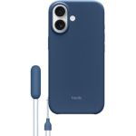 image produit Beats Coque avec béquille pour iPhone 17 équipée MagSafe avec Commande de l'appareil Photo, Support intégré et dragonne, Fini Mat et Doublure en Tissu Microfibre - Bleu Basalte
