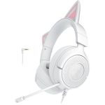 image produit Razer Kraken Kitty V3 X - Casque Filaire Kitty pour Le Gaming - Oreilles Kitty emblématiques - Léger 270g - Micro cardioïde HyperClear - Haut-parleurs Triforce 40mm - Prise Jack 3,5 mm | Blanc