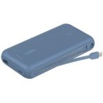 image produit Belkin Batterie Externe (câble intégré, 20K, PD 30 W, Recharge Rapide USB-C Power Delivery, Chargeur Portable pour Tous modèles d’iPhone 16, iPad Pro, Galaxy S25, etc., Bleu)