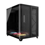 image produit CORSAIR AIR 5400 LX-R RGB iCUE Link Boîtier PC Triple Chambre Moyen-Tour Panoramique — Chambre Isolée pour AIO 360mm, Compatible Mères À Connexion Inversée, 3X Ventilateurs RGB LX-R Inclus — Noir - livrable en France