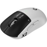 image produit Logitech G Pro X2 SUPERSTRIKE, Souris Gaming sans Fil Lightspeed, Performance Ultra-Rapide, Ultra-légère (61 g), Retour haptique de clic Personnalisable, Chargement USB-C, pour PC/Mac - Blanc