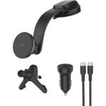 image produit Belkin Chargeur de Voiture sans Fil, Support de Voiture Magnétique avec Câble USB-C, Compatible MagSafe, Recharge Rapide pour iPhone 17, Galaxy S25, Pixelsnap, etc., Accessoire De Voiture Qi2 - Noir