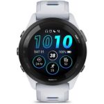 image produit Garmin Forerunner 265 - Montre GPS de Running avec écran AMOLED - Blanche avec Bracelet en Silicone Blanc/Bleu - Boîtier 46 mm