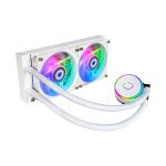 image produit Cooler Master MasterLiquid PL240 Flux White Edition Refroidisseur Liquide pour CPU, Système Watercooling AIO, 2 Ventilateurs 120mm, Radiateur 240mm, Contrôleur RGB Gen2 Inclus, Compatible AMD & Intel - livrable en France