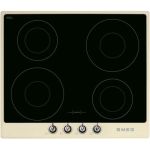 image produit SMEG SI964PM, Plaque de cuisson à induction VICTORIA, Cream frame + black glass (chrome knobs)