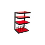 image produit Meubles hi-fi NorStone Esse hi-fi Vinyl noir satiné verres rouges