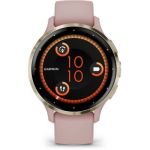 image produit Garmin Venu 3S - Montre connectée GPS Sport et santé - Soft Gold avec Bracelet Rose