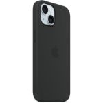 image produit Apple Coque en Silicone avec MagSafe pour iPhone 15 - Noir ​​​​​​​