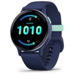 image produit Garmin vívoactive 5 - Montre connectée GPS Sport et santé – Metallic Blue avec Bracelet Bleu Marine - livrable en France