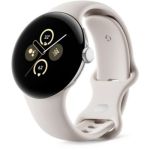 image produit Google Pixel Watch 2 – Boîtier en Aluminium Argent Poli – Bracelet Sport Porcelaine – LTE