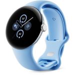 image produit Google Pixel Watch 2 – Boîtier en Aluminium Argent Poli – Bracelet Sport Bleu Azur – LTE