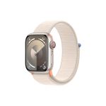 image produit Apple Watch Series 9 (41 mm GPS + Cellular) Smartwatch avec boîtier en Aluminium et Boucle Sport lumière stellaire. Suivi de l’activité Physique, apps Oxygène sanguin et ECG, Neutre en Carbone