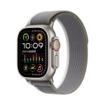 image produit Apple Watch Ultra 2 (49 mm GPS + Cellular) Smartwatch avec boîtier en Titane Robuste et Boucle Trail Vert/Gris S/M. Suivi de l’activité Physique, GPS Haute précision, Bouton Action, Neutre en Carbone