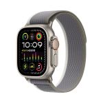image produit Apple Watch Ultra 2 (49 mm GPS + Cellular) Smartwatch avec boîtier en Titane Robuste et Boucle Trail Vert/Gris S/M. Suivi de l’activité Physique, GPS Haute précision, Bouton Action, Neutre en Carbone