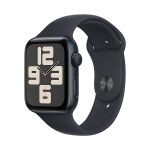image produit Apple Watch SE (2ᵉ génération, 2023) (44 mm GPS) Smartwatch avec boîtier en Aluminium et Bracelet Sport Minuit - M/L. Suivi de l’activité Physique et du Sommeil, détection des Accidents, écran Retina
