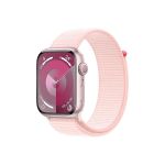 image produit Apple Watch Series 9 (45 mm GPS) Smartwatch avec boîtier en Aluminium Rose et Boucle Sport Rose pâle. Suivi de l’activité Physique, apps Oxygène sanguin et ECG, Neutre en Carbone - livrable en France