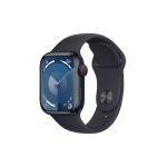 image produit Apple Watch Series 9 (41 mm GPS + Cellular) Smartwatch avec boîtier Aluminium et Bracelet Sport Minuit (M/L). Suivi de l’activité Physique, apps Oxygène sanguin et ECG, écran Retina Toujours activé