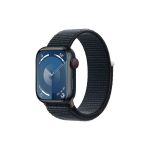 image produit Apple Watch Series 9 (41 mm GPS + Cellular) Smartwatch avec boîtier en aluminium et Boucle Sport Minuit. Suivi de l’activité Physique, apps Oxygène sanguin et ECG, Neutre en Carbone