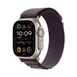image produit Apple Watch Ultra 2 (49 mm GPS + Cellular) Smartwatch avec boîtier en titane robuste et Boucle Alpine indigo Medium. Suivi de l’activité physique, GPS haute précision, bouton Action, neutre en carbone