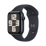 image produit Apple Watch SE (2ᵉ génération, 2023) (44 mm GPS + Cellular) Smartwatch avec boîtier en Aluminium et Bracelet Sport Minuit - S/M. Suivi de l’activité Physique et du Sommeil, détection des Accidents