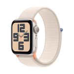 image produit Apple Watch SE (2ᵉ génération, 2023) (40 mm GPS) Smartwatch avec boîtier aluminium et Boucle Sport lumière stellaire. Suivi de l’activité Physique et du Sommeil, écran Retina, Neutre en Carbone