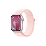 image produit Apple Watch Series 9 (41 mm GPS) Smartwatch avec boîtier en Aluminium Rose et Boucle Sport Rose pâle. Suivi de l’activité Physique, apps Oxygène sanguin et ECG, Neutre en Carbone