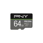 image produit PNY PRO Elite Carte mémoire microSDXC 64 Go + Adaptateur SD, Vitess de Lecture jusqu'à 100 Mo/s, Vitesse d'écriture jusqu'à 90 Mo/s, Classe 10 UHS-I, U3, A1 App Performance, V30 pour la vidéo 4K - livrable en France