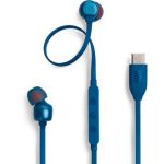 image produit JBL Tune 310 C, Écouteurs filaires Hi-Res, Son Pure Bass, Connexion USB-C, câble Plat Anti-nœuds, télécommande à Trois Touches avec Microphone, en Bleu