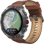image produit Montre Polar Grit X2 Pro Titan : ultra robuste et performante, outils de navigation avancés, détection de paramètres biologiques, suivi de l'entraînement et de la FC avec bracelet en cuir en plus.