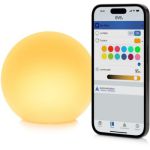 image produit EVE Flare - Lampe LED intelligente portable avec technologie Apple HomeKit, protection IP65 pour la résistance à l’eau et chargement sans fil, Bluetooth/Thread, Blanc