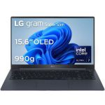 image produit LG Gram Superslim 15Z90ST-G.AA78F - PC Portable 15,6" 990g, écran OLED FHD, Plateforme Intel Evo Ultra 7 155H, RAM 16Go, SSD 1To NVMe, Intel Iris XE, Thunderbolt 4, Windows 11 Home, Clavier AZERTY