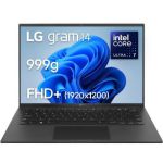 image produit LG gram 14Z90S-G.AD78F - PC portable 14" 1 120g, écran IPS FHD+ 16:10, Plateforme Intel® Evo™ Ultra 7 155H, RAM 32Go, SSD 1To NVMe, Intel Iris Xe, Thunderbolt™ 4, Windows 11 Home, Clavier AZERTY, Noir