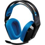 image produit Logitech G G535 Lightspeed Casque Gaming sans Fil - Casque Supra-auriculaire léger, Micro Fonction de désactivation du Son Flip-up, 33 Heures d'autonomie, PS5, PS4, PC, USB-C Rechargeable - Noir/Bleu - livrable en France