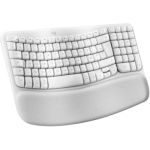 image produit Logitech Wave Keys for Mac, ergonomique sans fil avec repose-poignets rembourré, frappe naturelle et confortable, clavier Bluetooth, Easy-Switch, optimisé pour Mac, Apple, iPad, AZERTY FR - Blanc