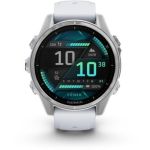 image produit Garmin fēnix® 8 – Montre GPS Multisports AMOLED - Silver avec Bracelet en Silicone Blanc - 43 mm - livrable en France