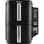 image produit Ninja Double Stack Air Fryer, Friteuse verticale sans huile à 2 tiroirs, 4 niveaux cuisson, 2 tiroirs et 2 grilles, design compact, capacité de 7,6L, 6 fonctions de Cuisson, 6 portions, gris SL300EU - livrable en France