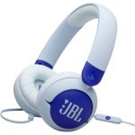 image produit JBL Junior 320, Casque Supra-auriculaire Filaire pour Enfants, avec Microphone intégré, Safe Sound, Volume jusqu'à 85 DB, Coussinets Confortables, Set d'autocollants, Design Pliable, Bleu